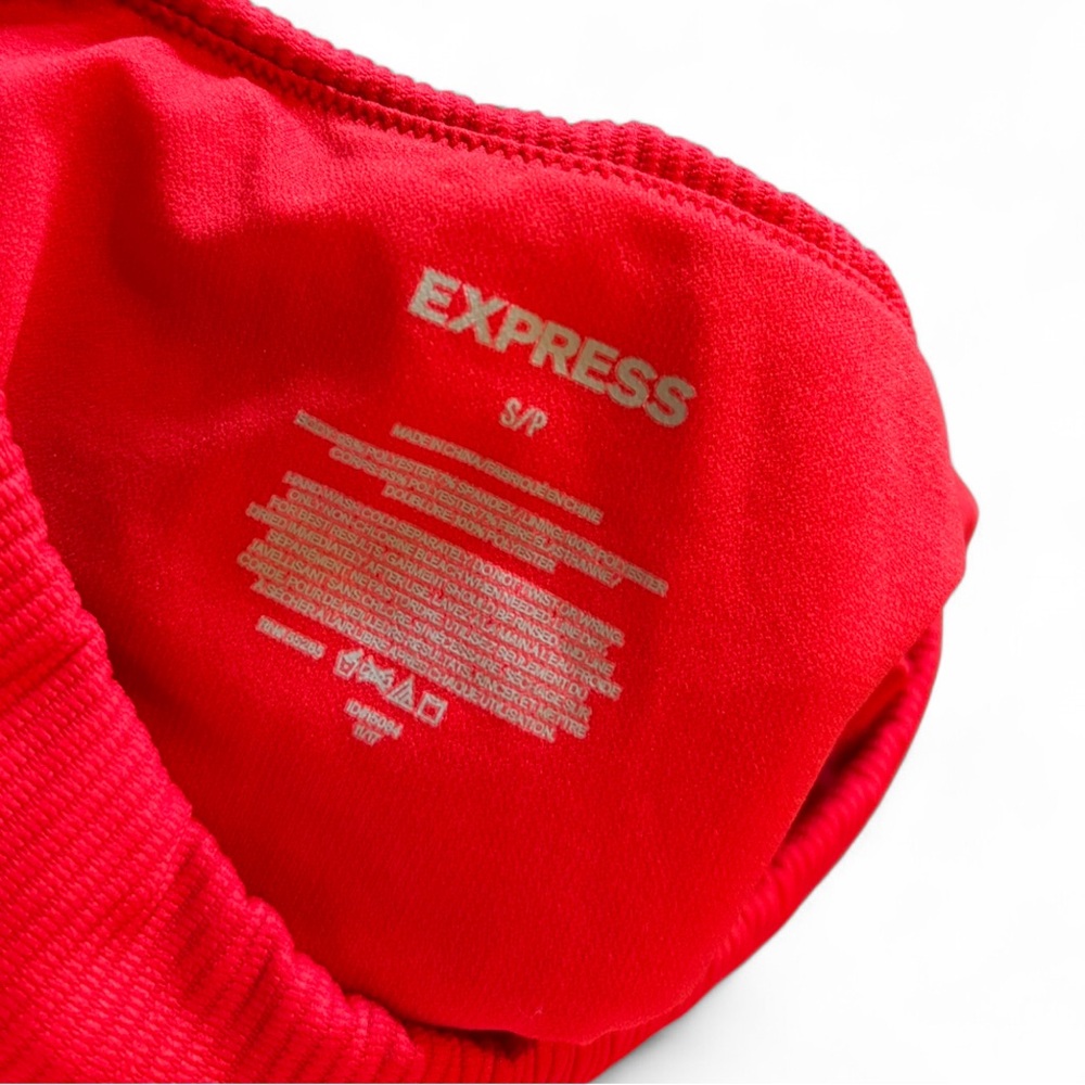 Express Women’s Small High Waisted Vibrant Red Bikini Bottom Summer Vacation - Picture 2 of 2